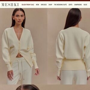 Meshki Alexia Buttoned Oversized Cardigan Ivory